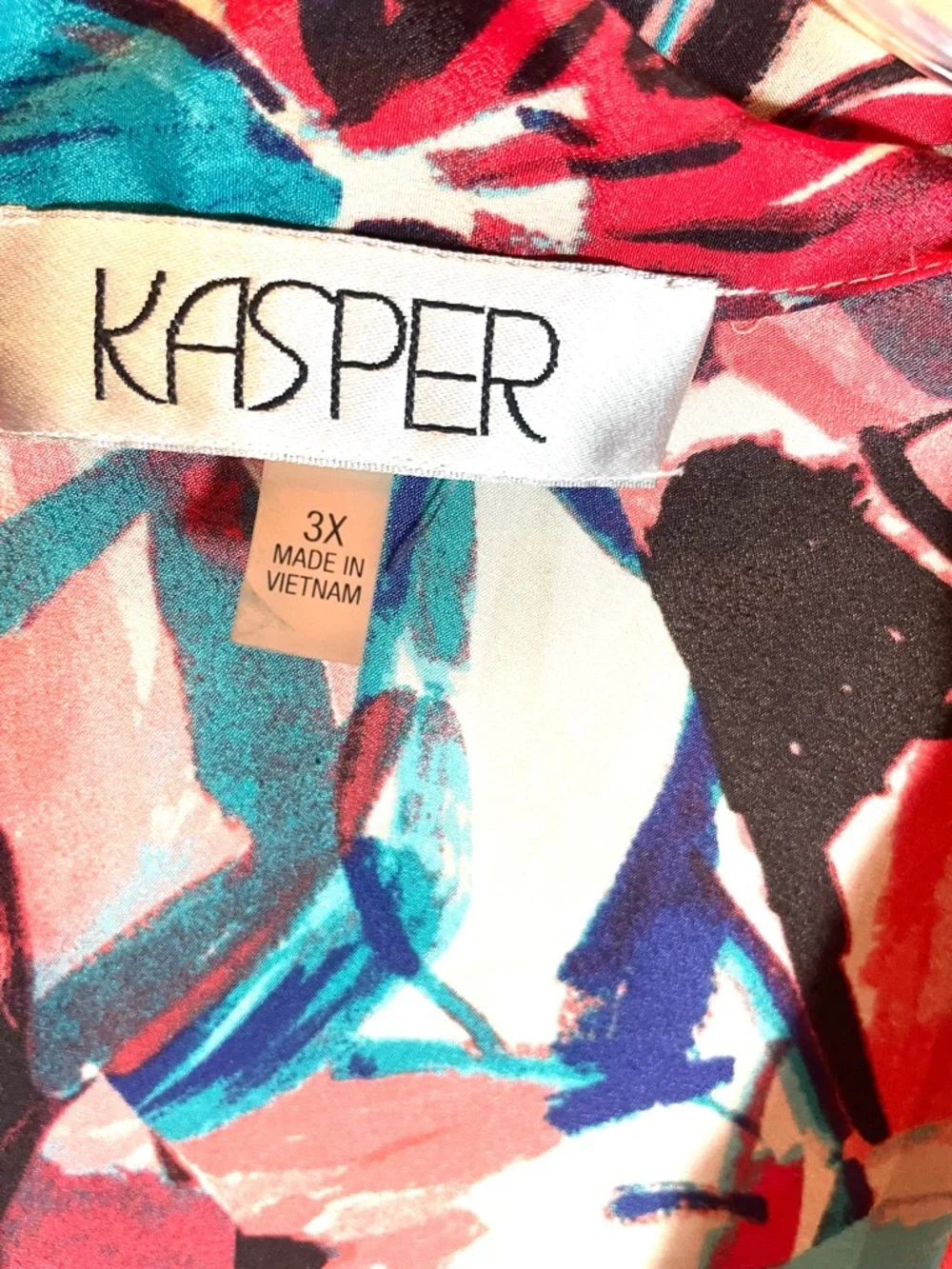 Kasper 3X Plus Size Floral Sleeveless Blouse Tie Front Lightweight Top - Picture 7 of 13